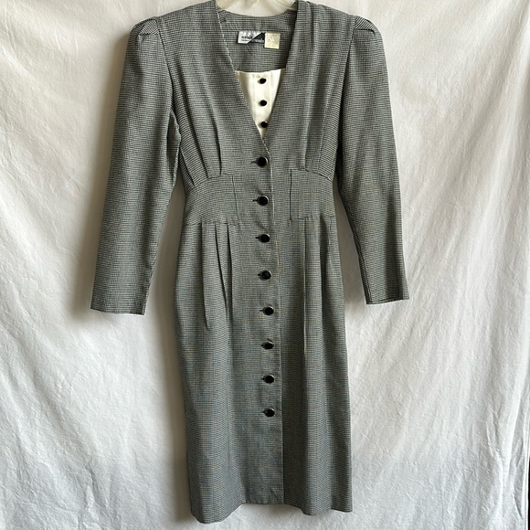 Vintage Sunshine Starshine houndstooth dress, size 10 - Picture 1 of 10